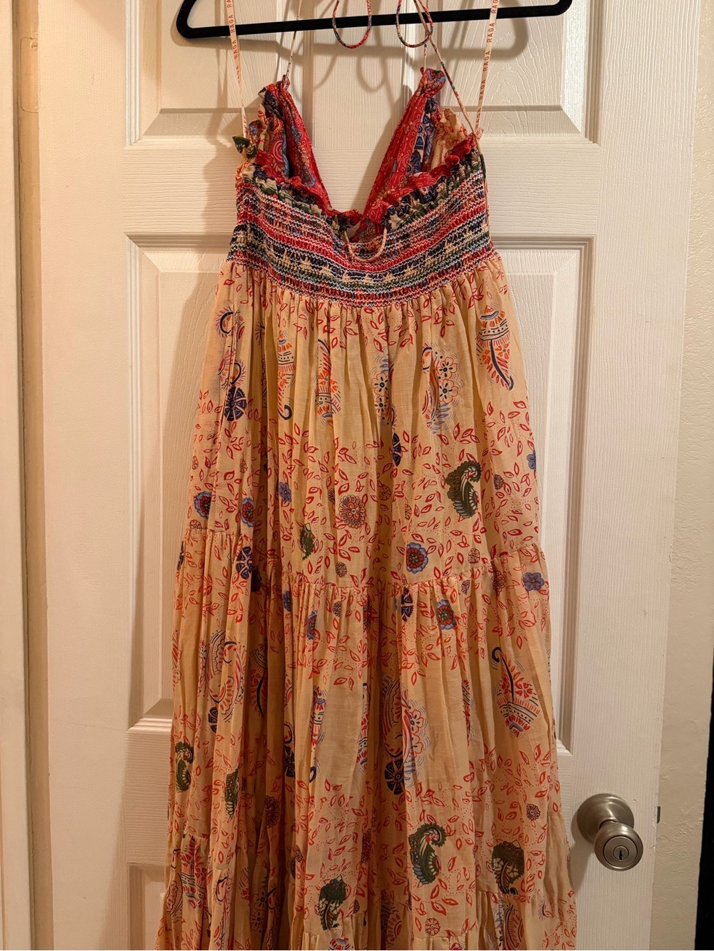 RAGA Peach Floral Paisley Halter Maxi Dress - Picture 4 of 10